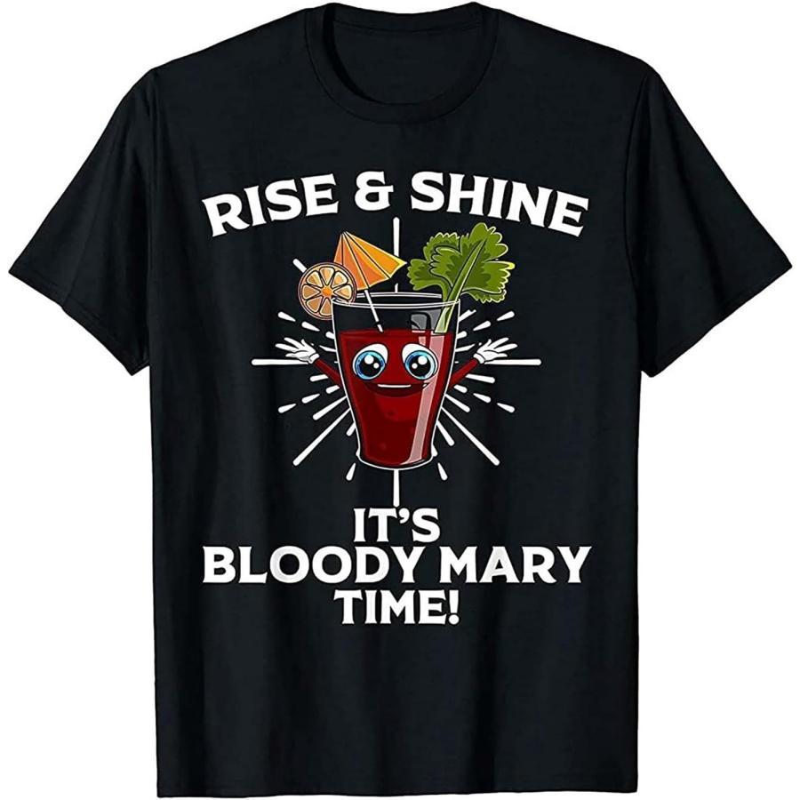 Men s Funny Bloody Mary Time Gift T-Shirts Black XXXXXL разноцветный