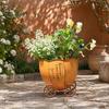 Room Decoration Pot Retro Pumpkin Cart Planter, Decorative Metal Flowerpot with Drainage Hole, Stylish Succulents Pots Plant for Indoor Outdoor