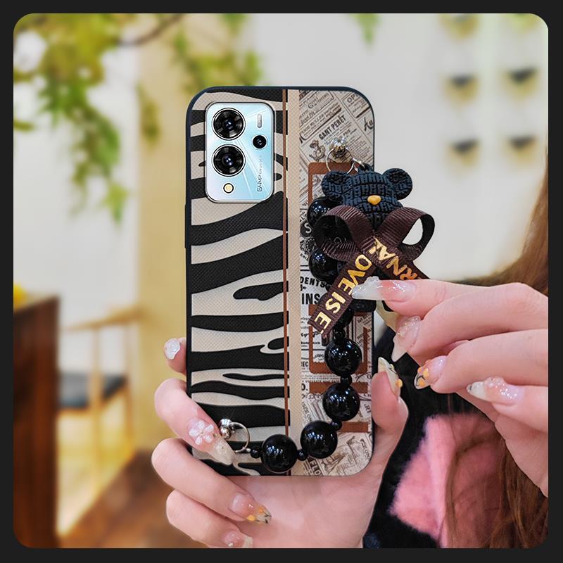 Soft Case Bear Bracelet Phone Case For ZTE Blade V40 Pro Anti-knock Silicone Dirt-resistant Back Cover Simplicity Cute