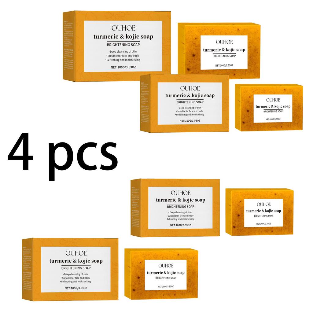 OUHOE Lemon Turmeric Brightening Soap Gently Cleanses Moisturizes and Hydrates Suitable for Whole Body Use 100g