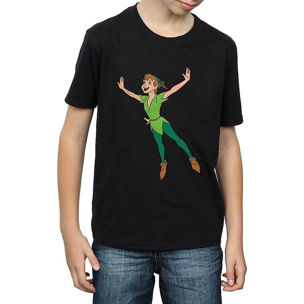 Peter Pan Chłopięcy, klasyczny, bawełniany T-shirt z motywem latania