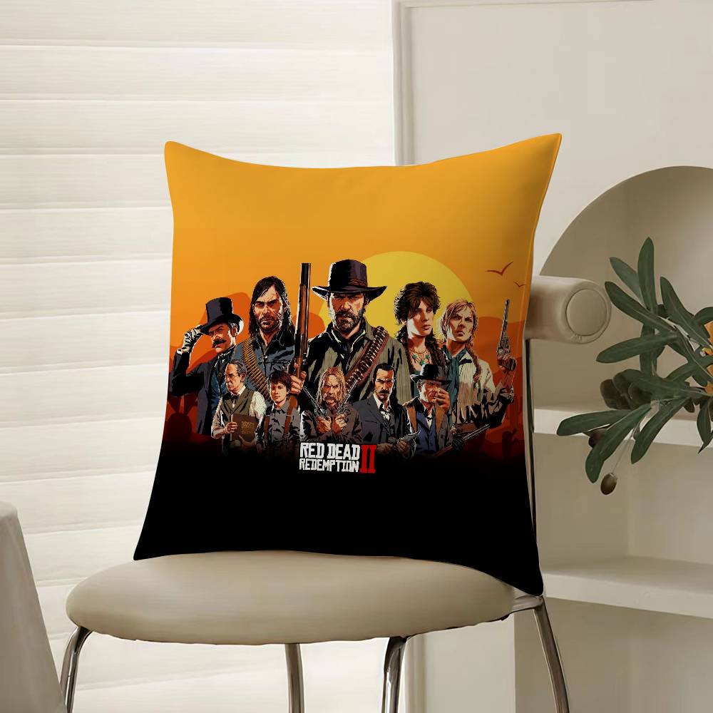 World Famous Game Red Dead Redemption-Pop Pillow Case Comfort Sofa Bed Silky Elegant Invisible Zipper Decorative Cushion Cover