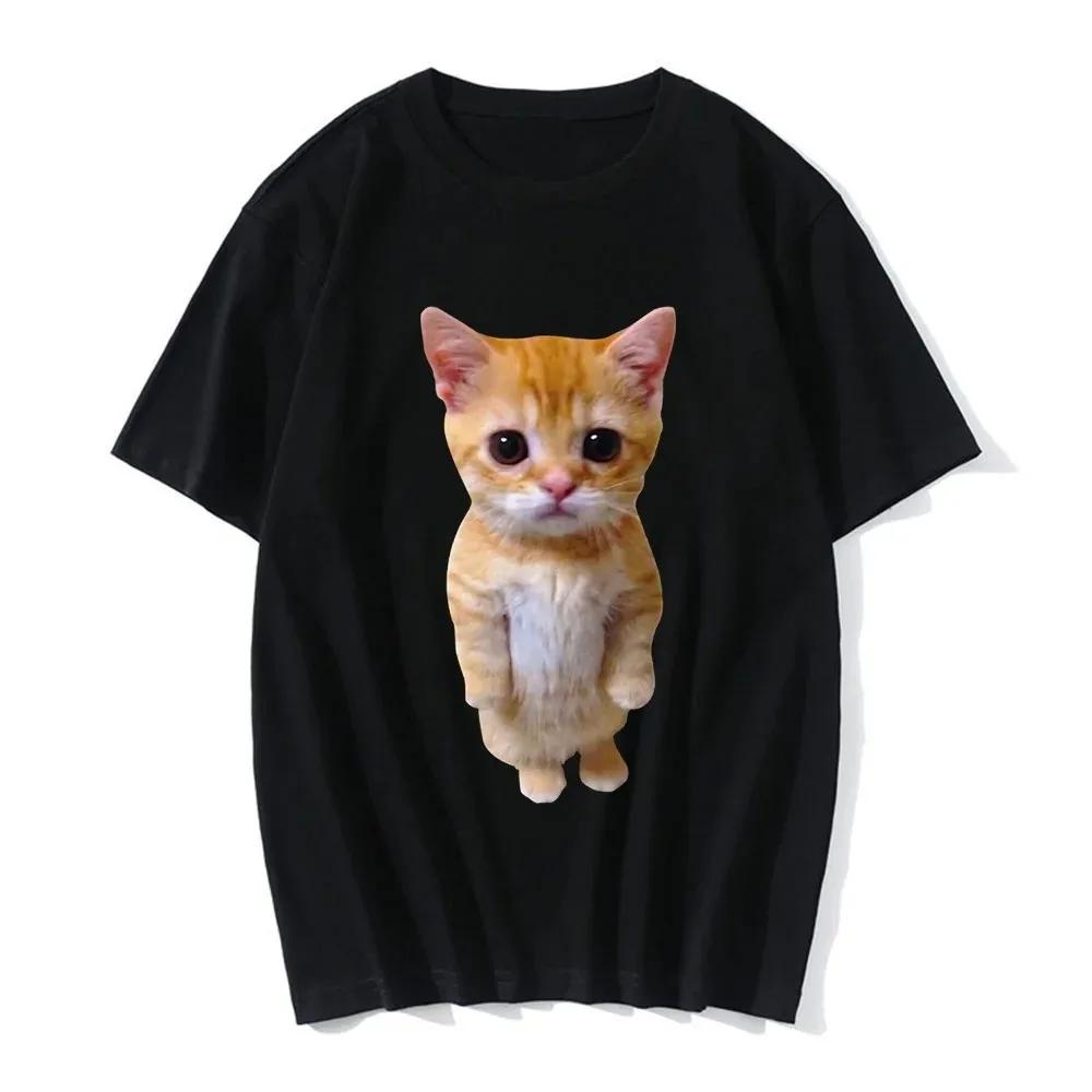 

Забавный мем El Gato с грустным плачущим котом 3D-принтом Женская повседневная футболка Летние футболки Harajuku M