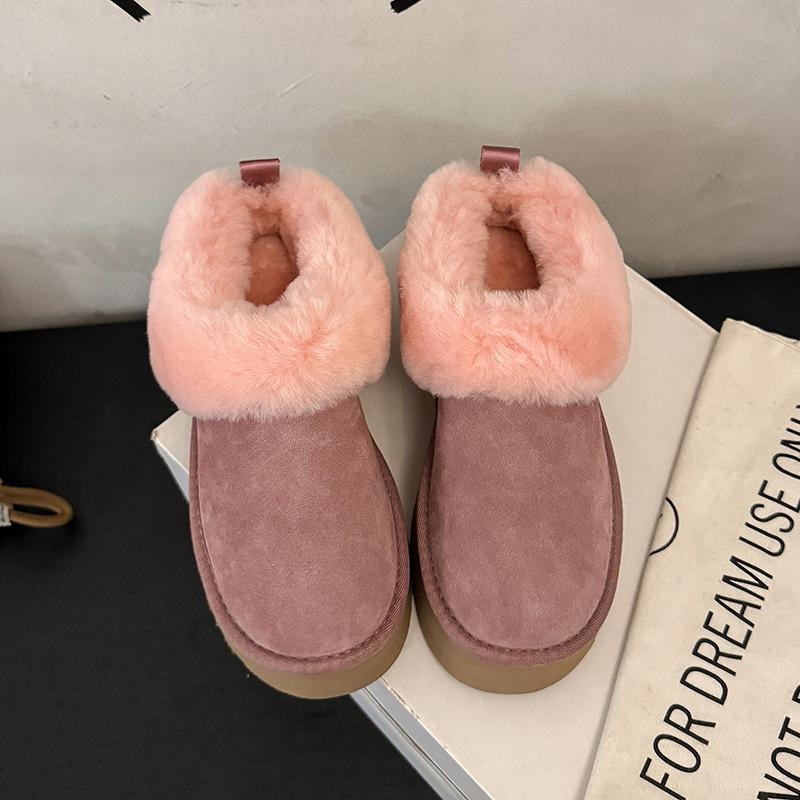 

Версия из овчины маленькие толстоподошвенные увеличивающие рост сноубутсы женские ретро удобные мягкие плюшевые утолщенные пушистые ботинки короткие ботинки 42 розовый