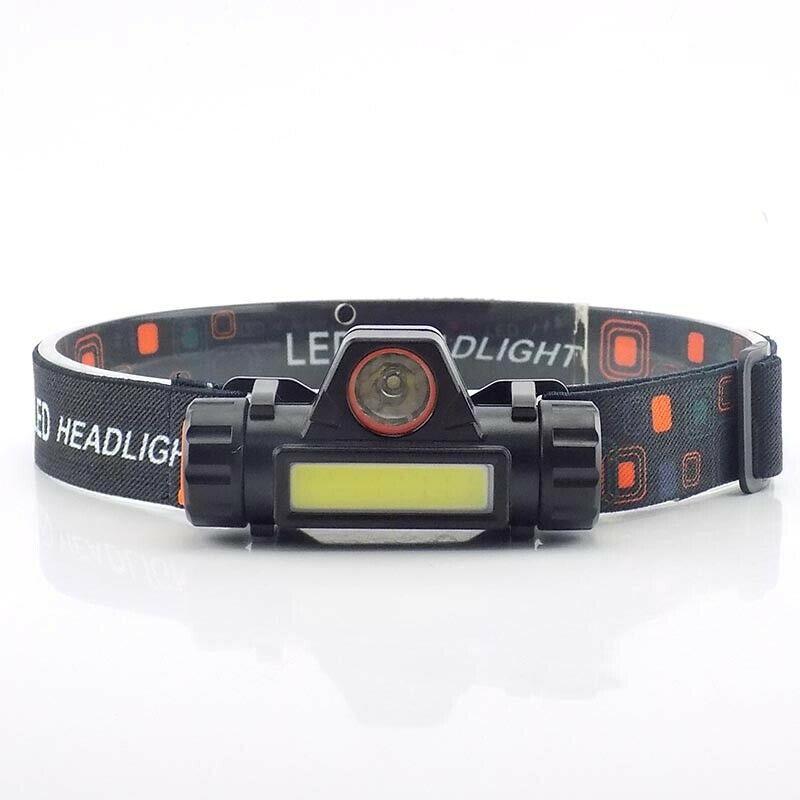 Latarka czołowa LED Mini Strong USB z elektromagnesem COB, latarka robocza, górska, wędkarska, montowana na głowie, z wbudowaną baterią 18650