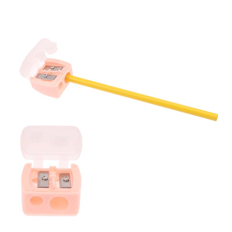 Makeup Pencil Sharpener Double Hole, for Eyebrow Eyeliner Pencil Sharpening Office School Stationery Supply