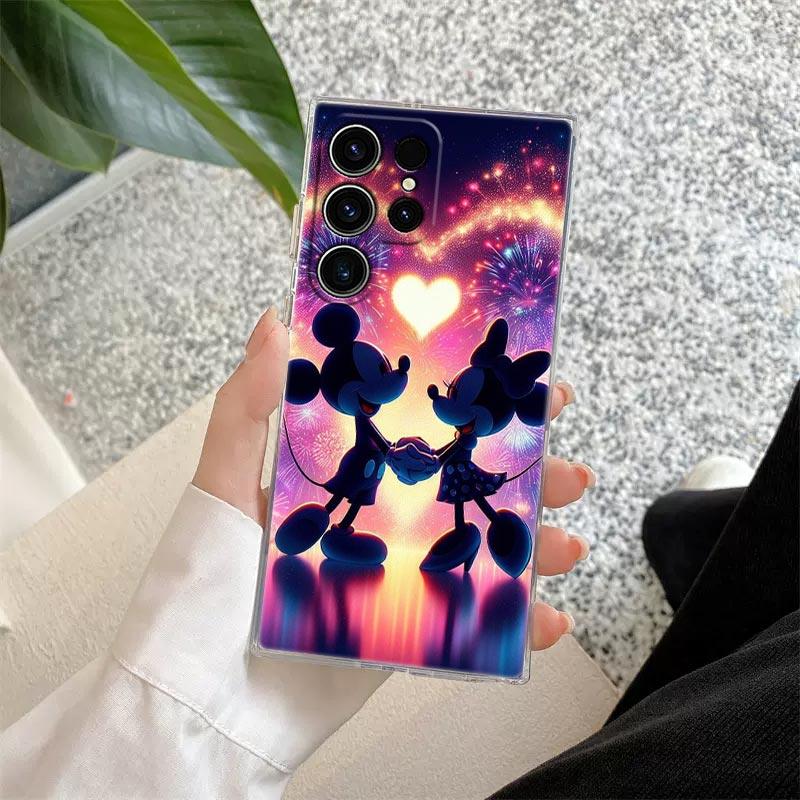 Disney Love Mickey Minnie Transparent Case For Samsung Galaxy S26 S25 Ultra S24 S22 S26 Plus S20 S23 S21 S25 FE 5G Clear Cover