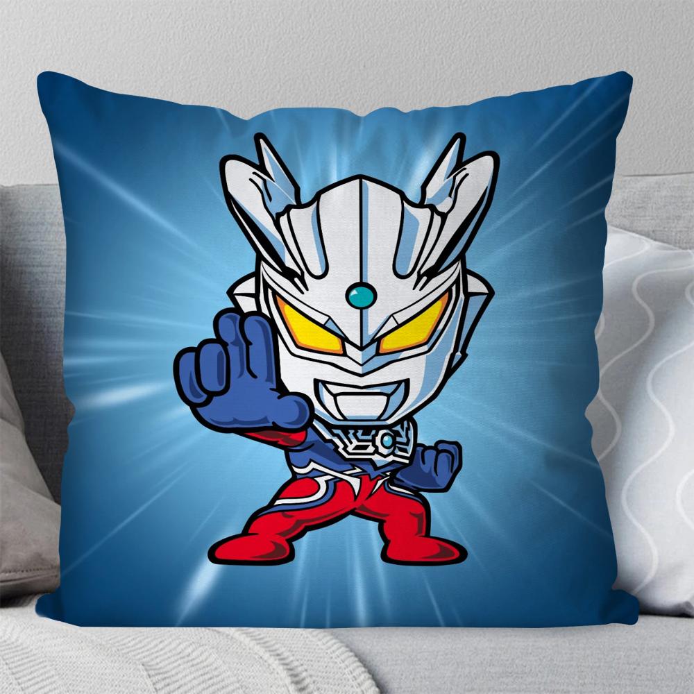 U-Ultraman Animated Hero Pillow Case Square Pillow Bedroom Sofa Leisure Comfort Cushion Car Living Room Home Decoration 40X40
