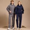 Men's Fleece Sweatpants and Hoodie Set - Warm, Comfortable, Casual Wear for Autumn and Winter.