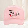 Paris Eiffelturm Ich Liebe Dich Verstellbare Baseballkappe Polyester Lässig Outdoor Reise Unisex Erwachsenen Reisehüte