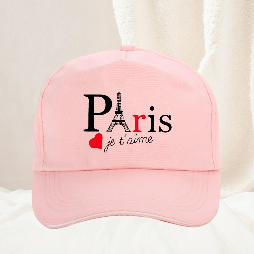 Paris Eiffelturm Ich Liebe Dich Verstellbare Baseballkappe Polyester Lässig Outdoor Reise Unisex Erwachsenen Reisehüte
