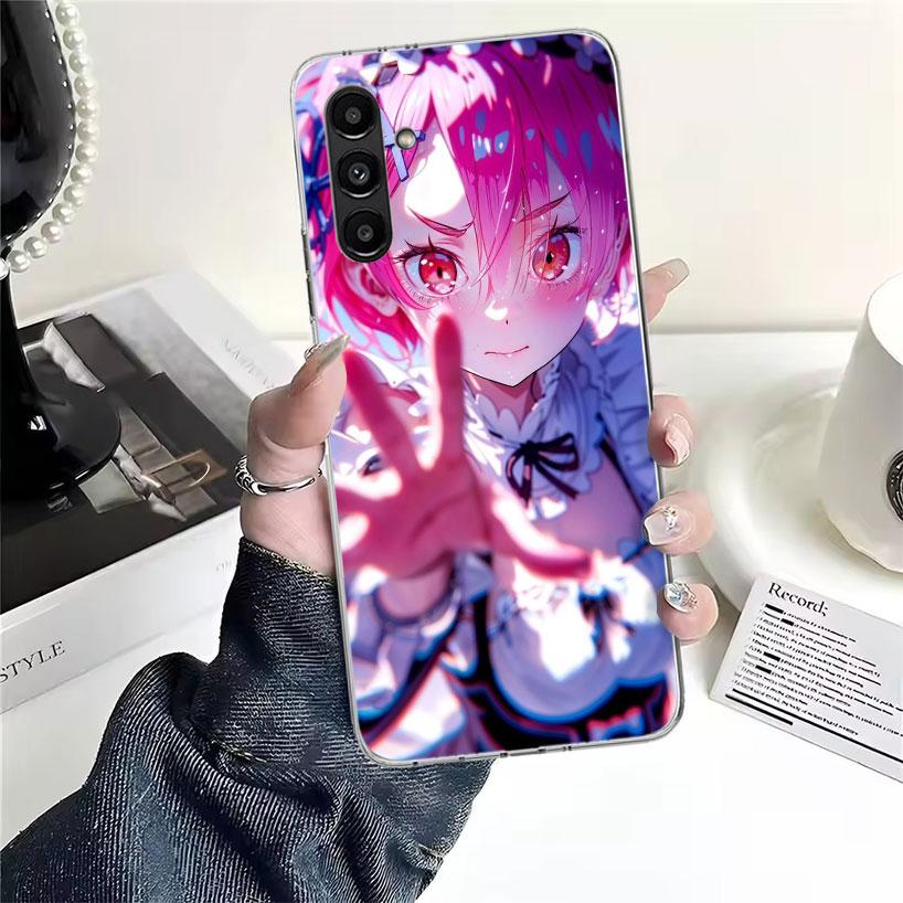 R-Rem Re Zero Anime Phone Case For Samsung Galaxy A13 A14 A15 A16 A17 A53 A54 A55 A56 A57 A33 A34 A35 A36 A37 A23 A24 A25 A26 Ga