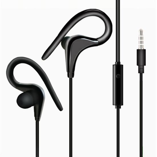 Wired Earbud High Fidelity Waterproof Ergonomic 3.5mm Noise Reduction Sports Ear Hook Earphone for Running