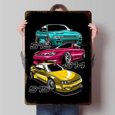 Sportwagen Silvia S13 Bürodekoration Gaming S14 Heimdekorationen Barzubehör Haus Schreibtischdekoration Wandkunst von Wandgemälden Innenraum