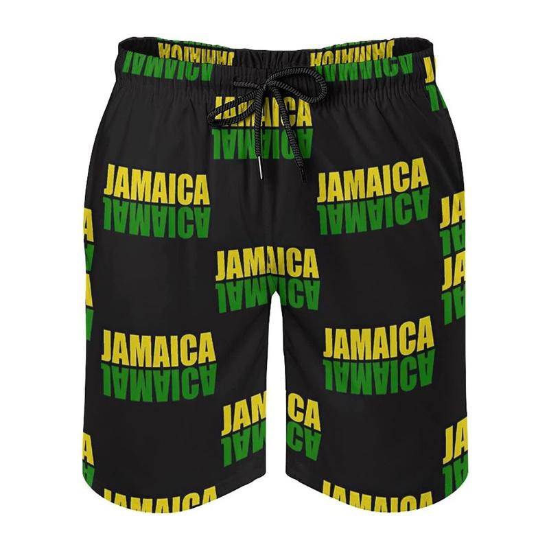 Costume da bagno da uomo con stampa 3D della bandiera giamaicana Moda Estiva Pantaloncini da Surf da Spiaggia Giamaica Asciugatura Rapida Sport Palestra Pantaloncini Corti