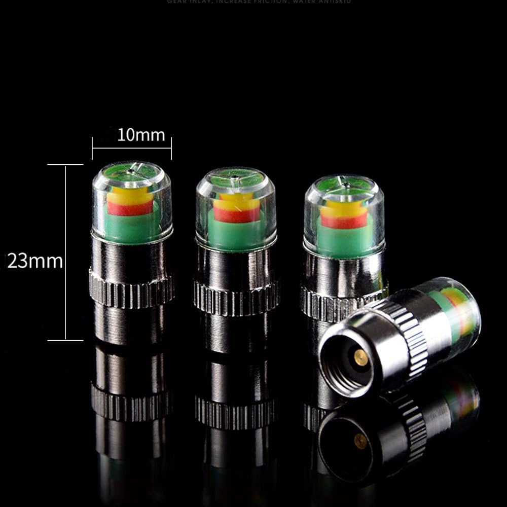 ANKI HAPPIGO 8Pcs 2.2Bar 32-To-35 PSI Car Tire Pressure Monitor Valve Stem Caps Sensor Indicator Easy To Read 3 Color Eye Alert