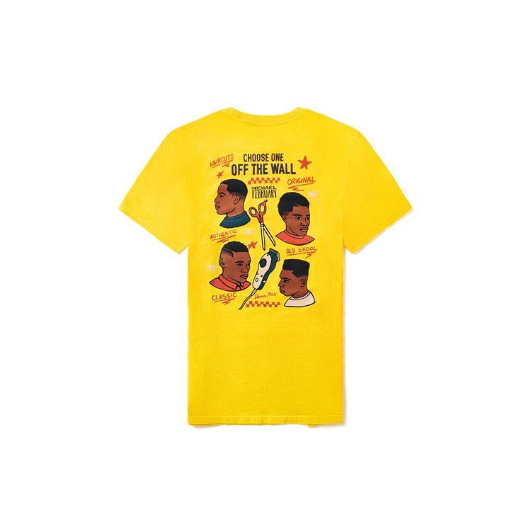 Vans Mikey T Shirts Unisex Yellow Crew Neck Moderate Straight Fit VN0A4RP785W