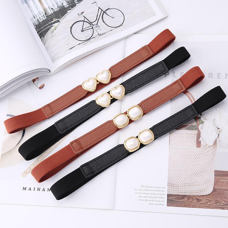 And Versatile Belt Slimming With Retro  Buckle Belt Decoration Dress