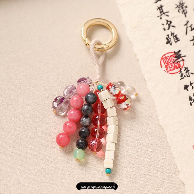 Handmade Beaded Keychain: Summer Chinese Style Woven Bodhi Pendant for Bags