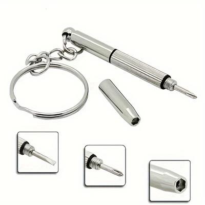 1/2/3pcs 3-in-1 Multifunctional Mini Glasses Screwdriver Portable Repair Tool Slotted Cross Hex Screw Driver Glasses Watch Screw Repair Keyring Tool
