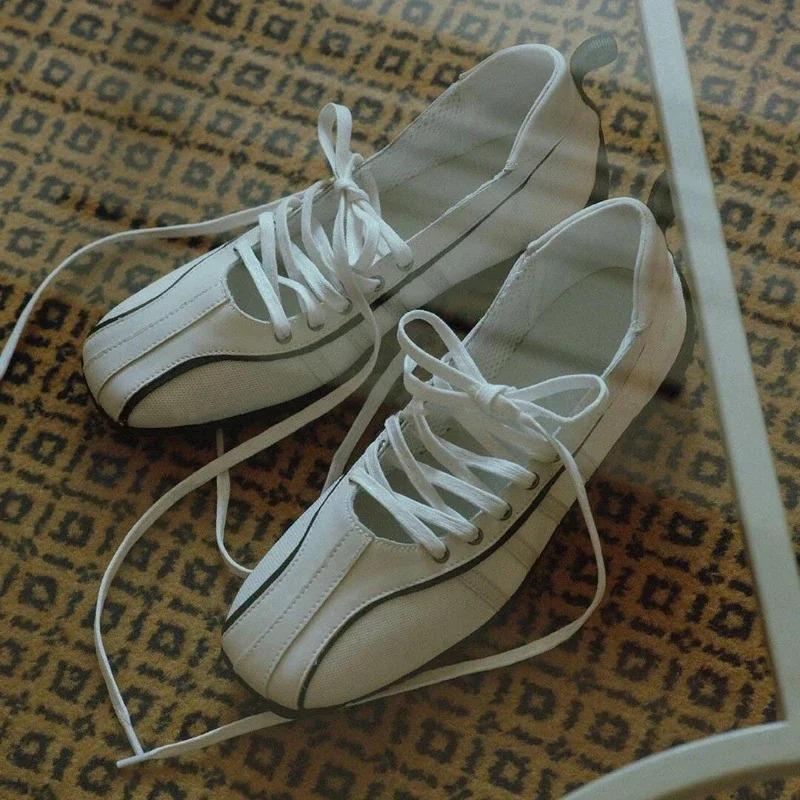 Fashion Autumn Women's Ballet Shoes Flats Cross Strap Functional Shoes for Women Comfortable Soft Bottom Mary Jane Shoes Ballet Sneakers