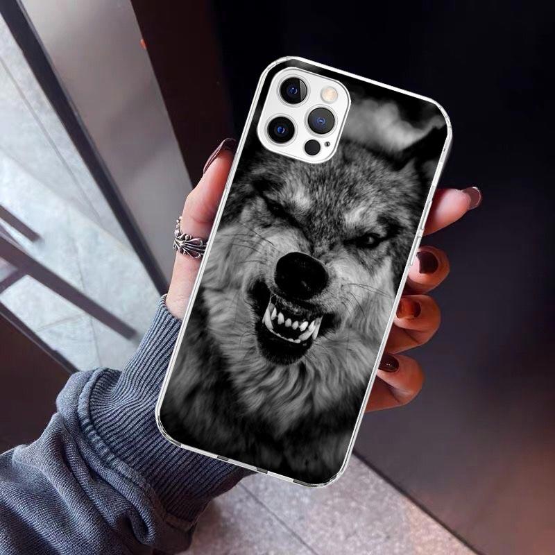 Angry Animal Wolf Fierce Phone Case For iPhone 17 Air 16 15 Pro Max 14 Plus 13 Mini 12 11 Cover 7 8 SE Silicone Shell Print Fund
