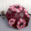 1pc Pink Floral Pattern Umbrella with Plastic Handle,Suitable for All Seasons Home Travel Outdoor Umbrellaptys31003