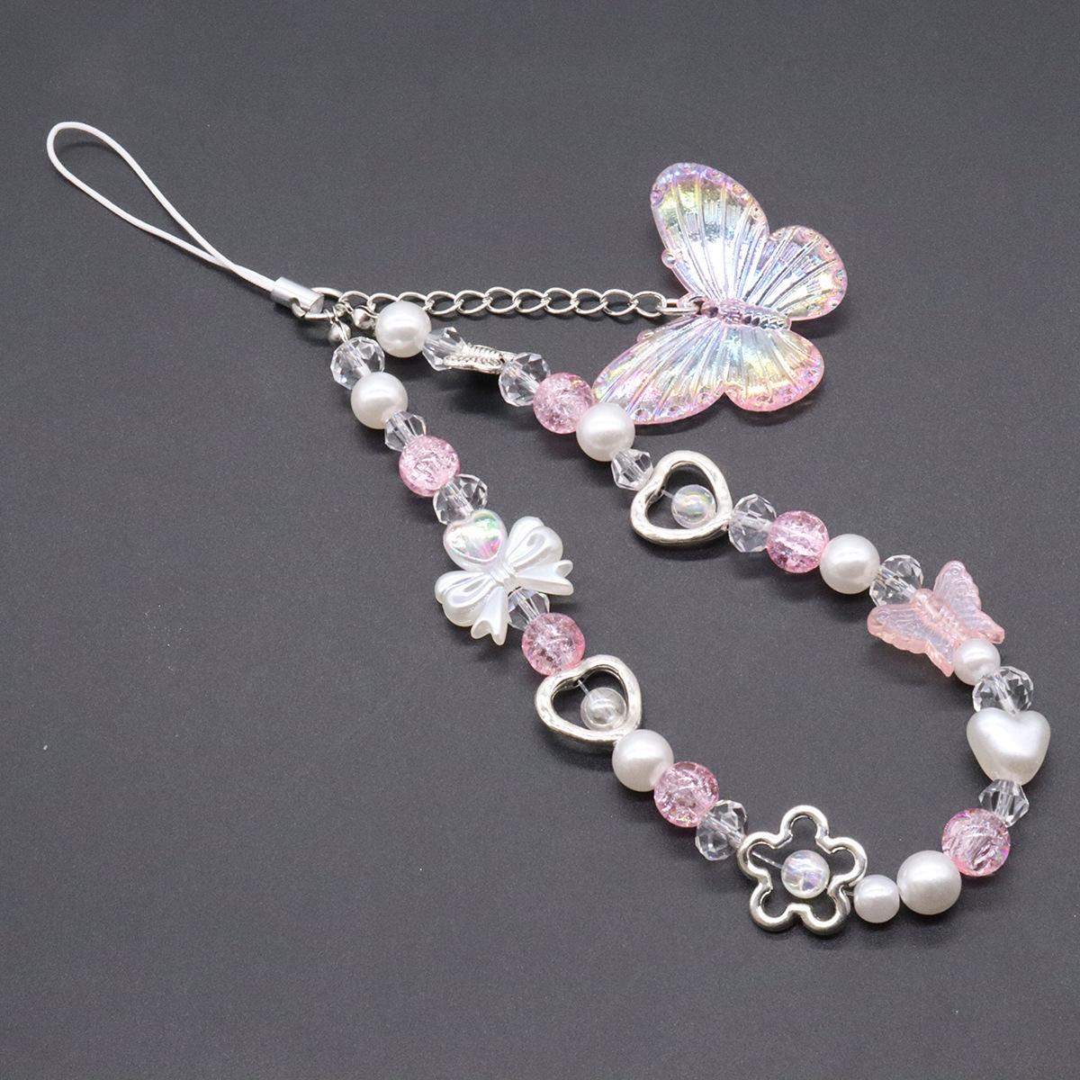 

New Dopamine Butterfly Phone Lanyard, Simple SweetShortPhoneWristStrapforWomen, Portable Cell Phone Strap, Charming Gift for Her PU