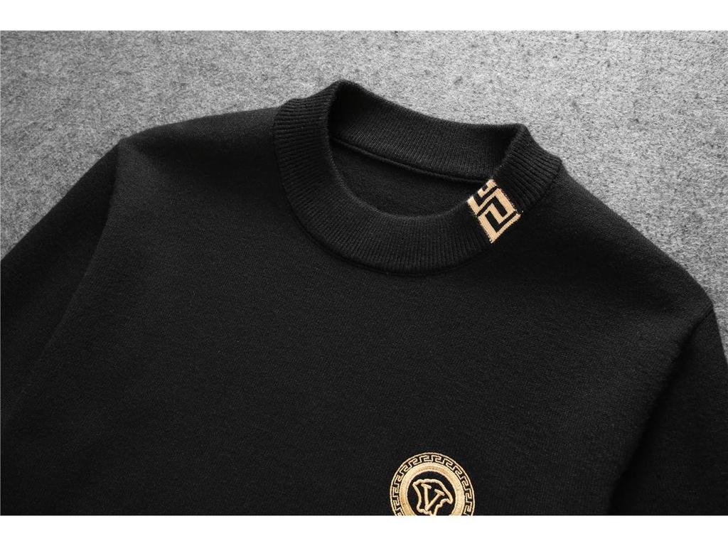 European Trend: Men's Embroidered Wool Sweater - Autumn/Winter Long Sleeve Knit Pullover