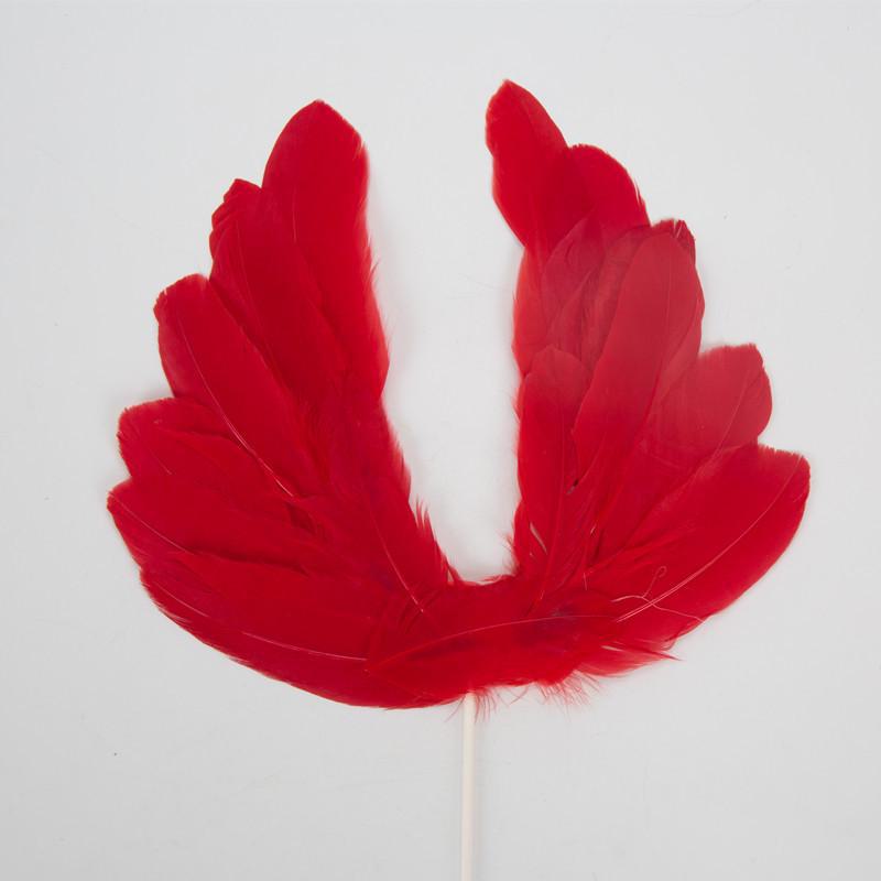 

Большие белые крылья-перья для украшения торта Big Wings красный