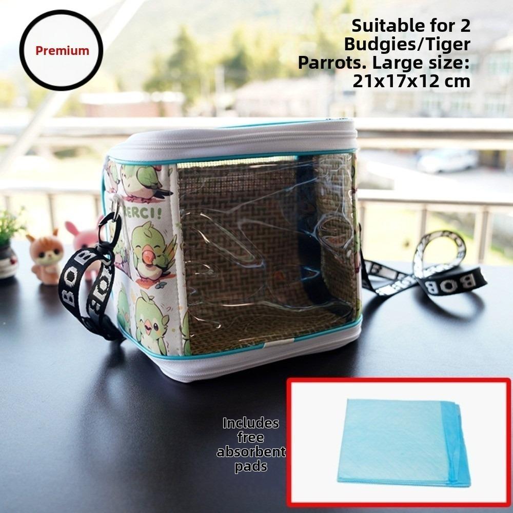 Nylon Outdoor Bird Pouch Cute Pattern Pet Cage Handbag New Parrot Carrying Bag  Travel Use
