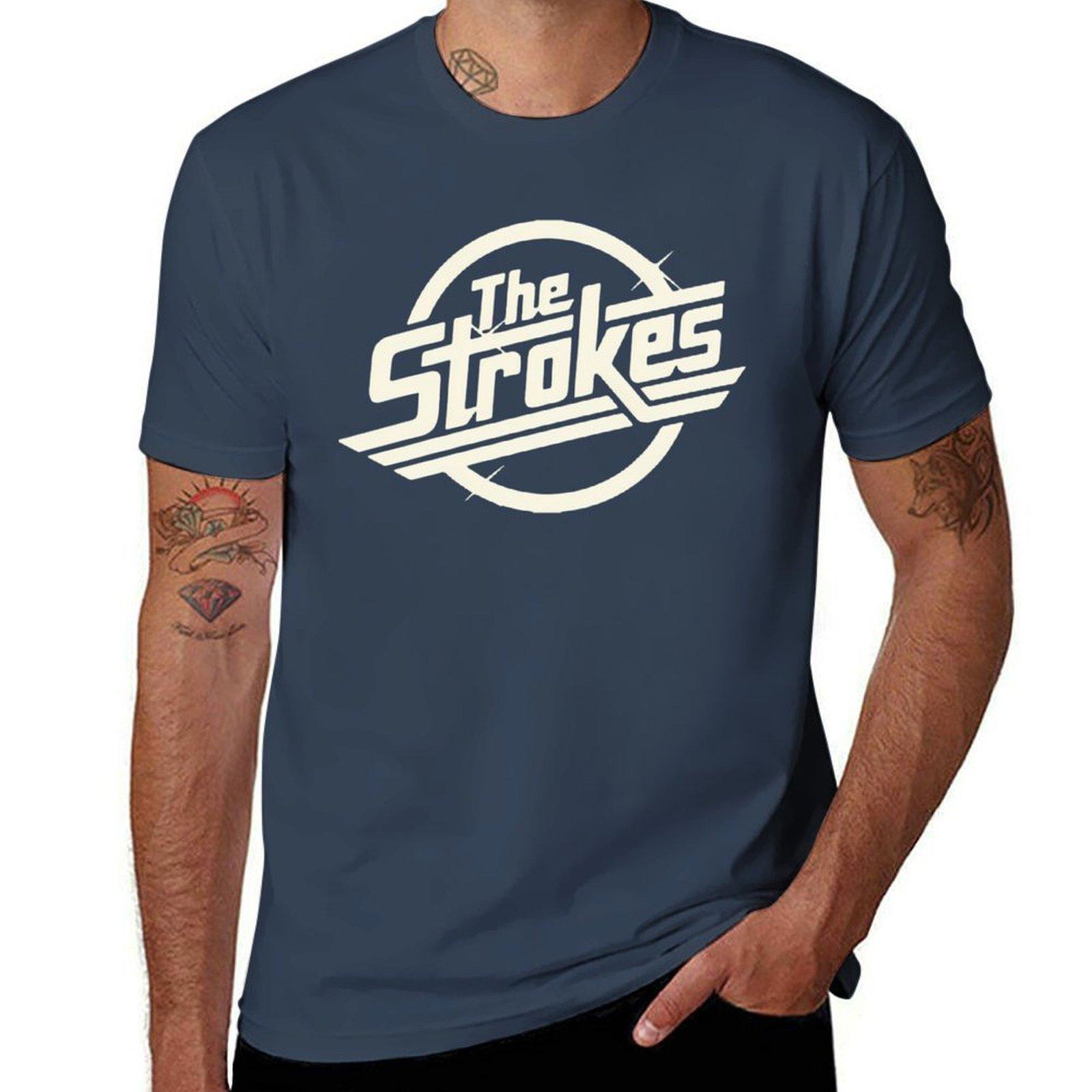 The Strokes Logo White Classic Gift TShirt Summer Casual Loose TShirt S