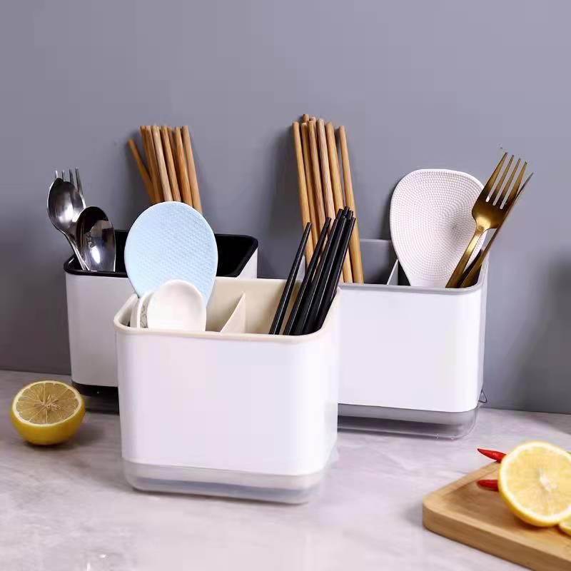 Multi-functional No-Punch Kitchen Rack for Chopsticks and Spoons