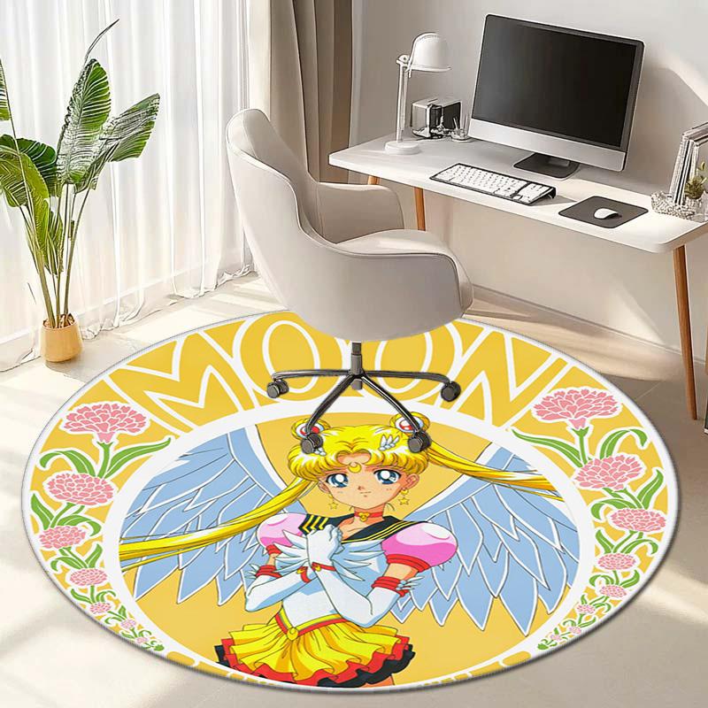 Cute Cartoon Theme Sailor Moon Tsukino Usagi Cartoon Rug Multifunctional Household Anti-slip Decorative Door Mat, Outdoor Floor Mat, and Carpet Q12