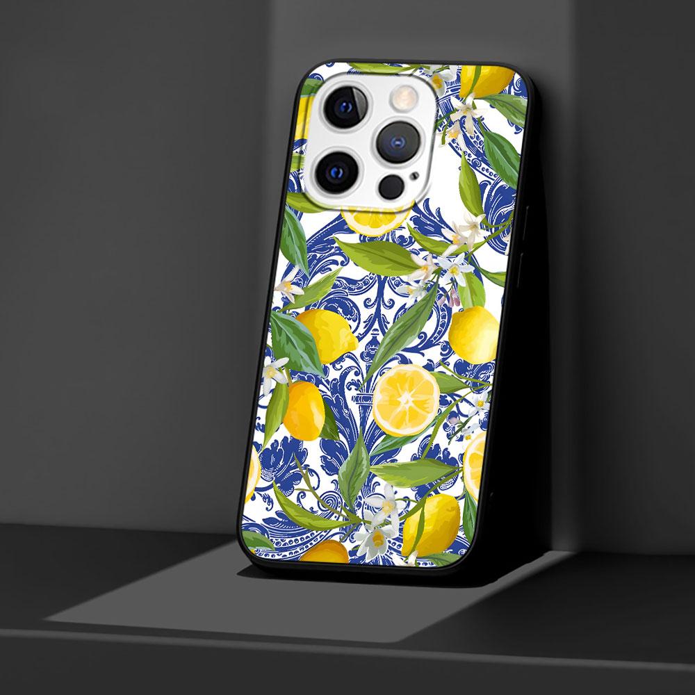 Citrus limon Linnaeus Case for Apple iPhone 14 11 7 SE 2020 8 X XS 13 12 Mini XR 15 Pro Max Silicone Black Soft Phone Cover