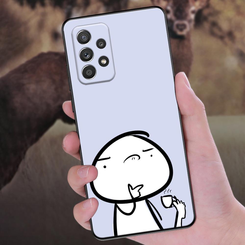 Funny Man Middle Finger Phone Cover Galaxy A53 5G Case For Samsung A54 A52 A52S A51 A71 A73 A72 A41 A42 A91 A32 A33 Black Cases