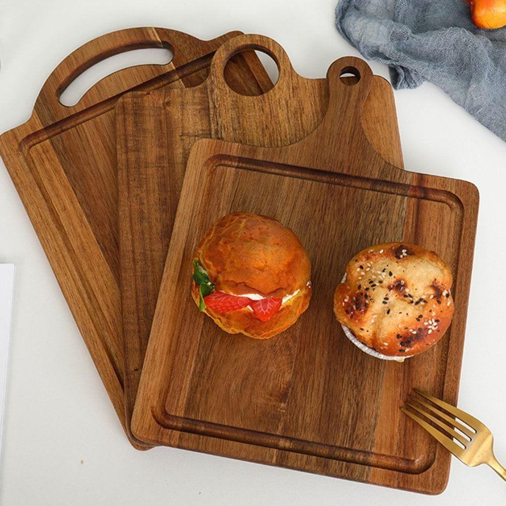 Multi-Purpose Charcuterie Serving Tray Sap Groove Pizza Pan Durable Steak Board Bread