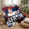 Serbia Printed Flannel Blanket Skin Friendly Warm Decorative Throw for Indoor Couch Bed Daily Use