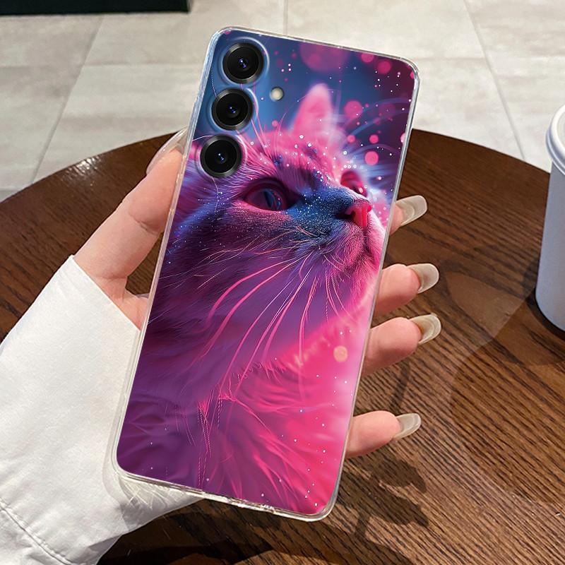 For Samsung Galaxy S25 FE S25 Edge S25 Slim S25+ Cases Clear Soft TPU Back Cover For Samsung S25 Plus Cute Rabbit Cat Phone Case