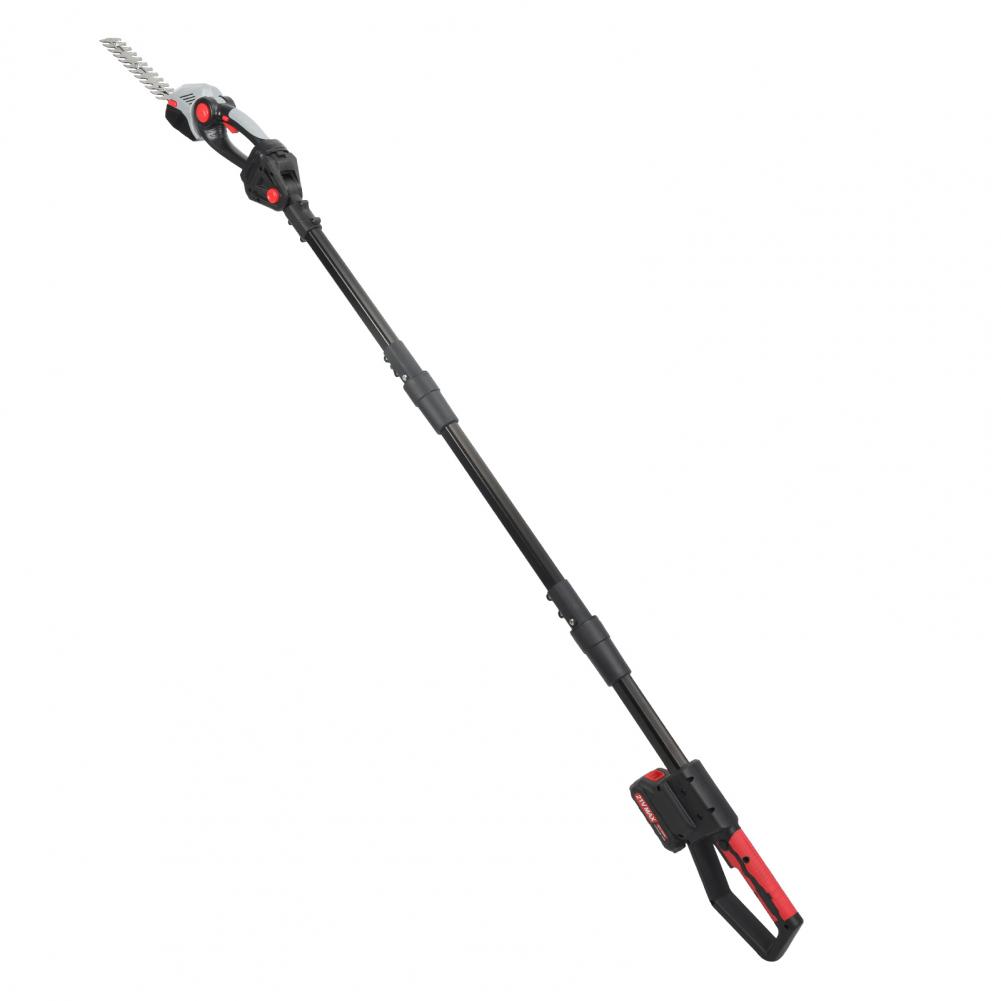 2-in-1 21V Mini Pole Hedge Trimmer, Electric Grass Shear with Extension Pole, Multi-Angle Adjustable Cordless Shrub Trimmer