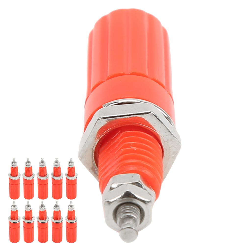 10Pcs M3 Terminal 4mm Banana Jack Socket Screw Panel Jack Terminal Plug for Electronic EquipmentRed