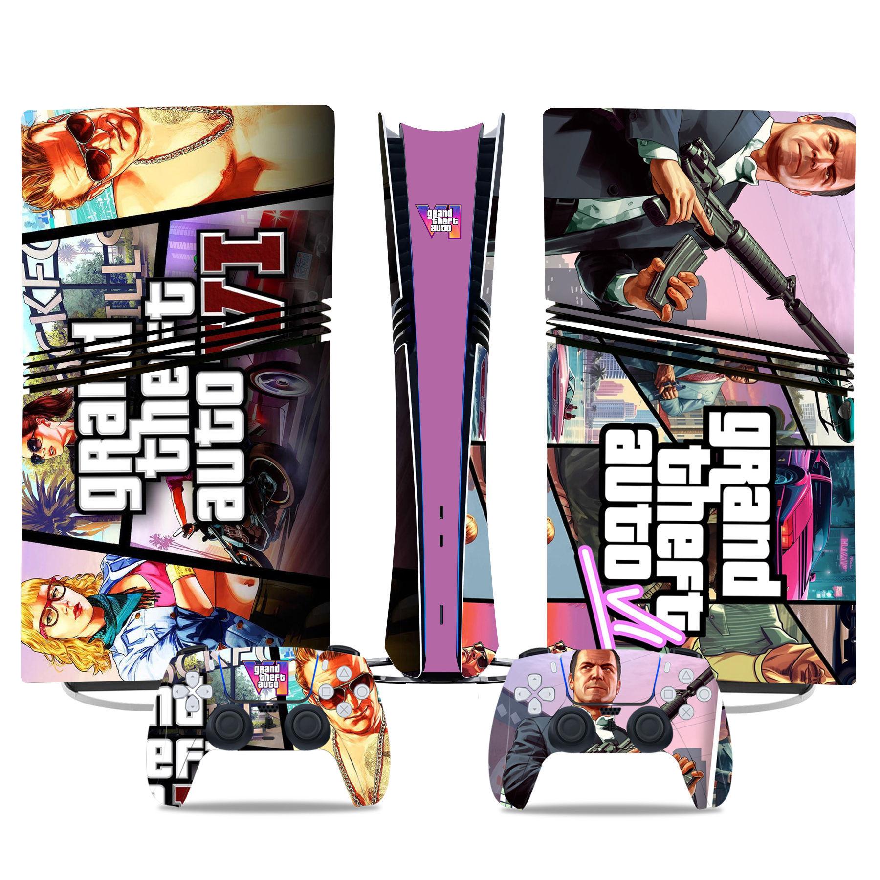 Játékkonzol színes matricák, színes fólia testmatricák, Grand Theft Auto GTA6 kontroller matricák L