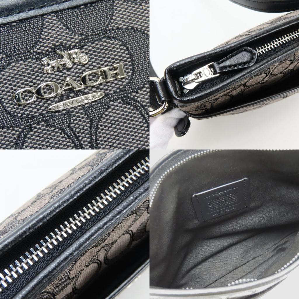 Used COACH Shoulder Bag F29960 Signature Canvas/leather Gray Black Casual