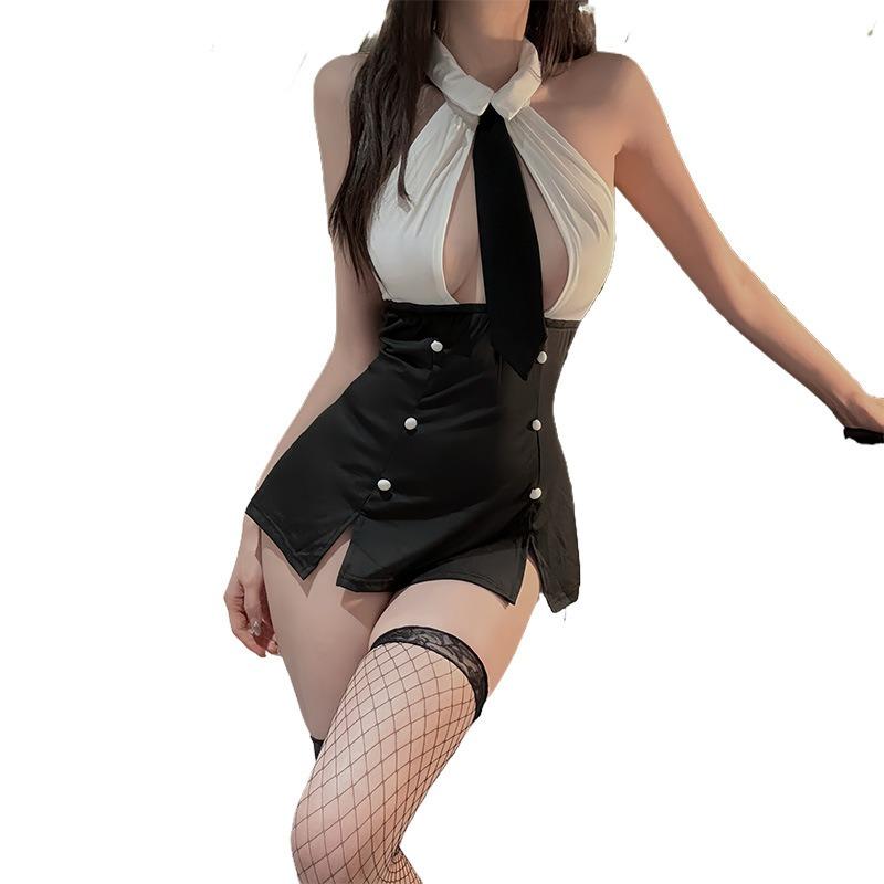 Sexy Lingerie Sexy Secretary Uniform Seduction Bed Hot Flirting Pajamas Breast One-piece Teacher Sex Suit
