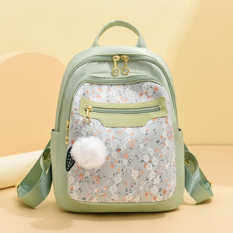 Small Floral Backpack Women's Large Capacity Oxford Cloth Lightweight Backpack