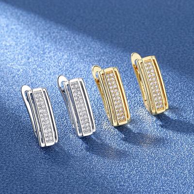 2026 British Earrings Buckle Fashion Niche Micro-inlaid Zircon Women's Ear Buckle Earrings Ear Buckle