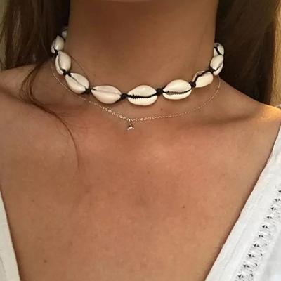 Náhrdelníky Boho Beach Bohemian Shell Choker Pre ženy Dievčatá Letné šperky Retiazkové prívesky s mušľou