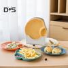 8Pcs/Set Stackable 2 Section Snack Plate Plastic Unbreakable Dessert Dish Household Supplies