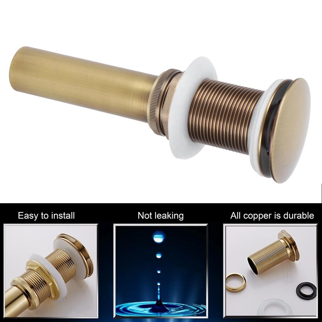 Brass Popup Drain Stopper Bathroom Basin Sink Draining Without Overflow Accessory Drain Stopper Without Overflow