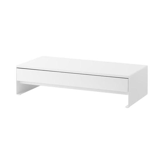Monitor stand with drawer that can also fit game controllers Tower White Living computer stand Yamazaki Jitsugyo PC rack Shelf Desk top Monitor stand